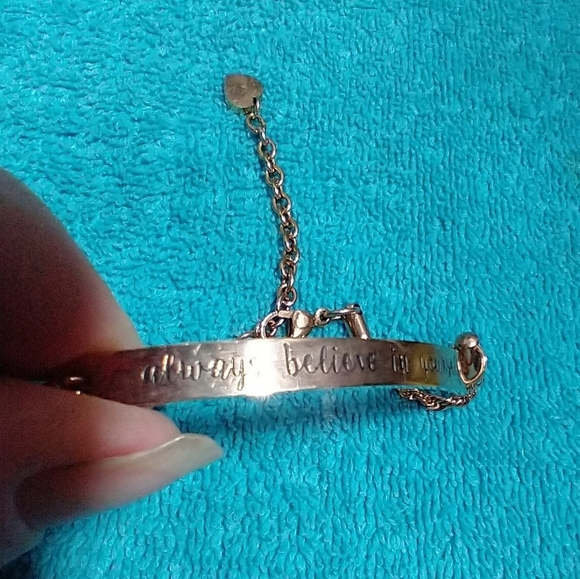 Goldtone Inspirational Chain Bar Bracelet Always Believe In Yourself Vintage - Picture 1 of 5